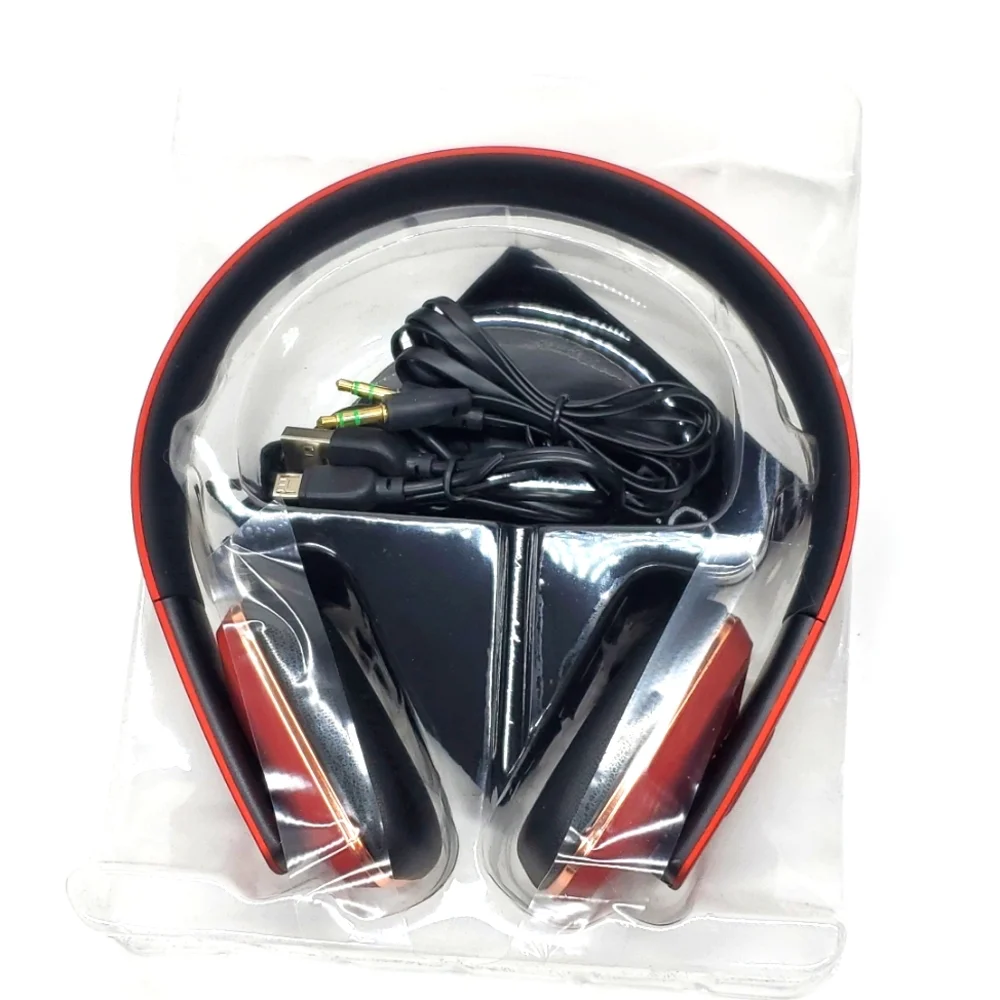E.G. Audio Wireless Headset Noise Cancelling Hands Free Calling in Red